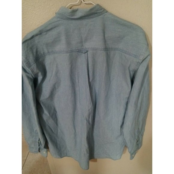 Mens Denim Shirt M Warner Bros Taz Road Runner Bugs Bunny Wylie Coyote Daffy - Picture 6 of 6